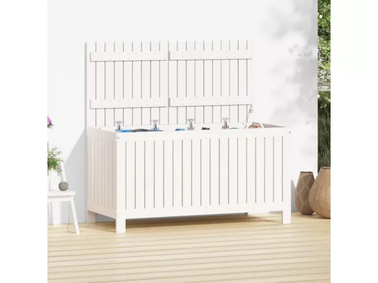 Boîte de rangement de jardin Blanc 121x55x64 cm Bois de pin