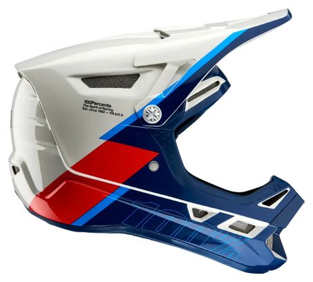 Casque Intégral 100% Aircraft Composite Trigger Blanc Bleu Rouge