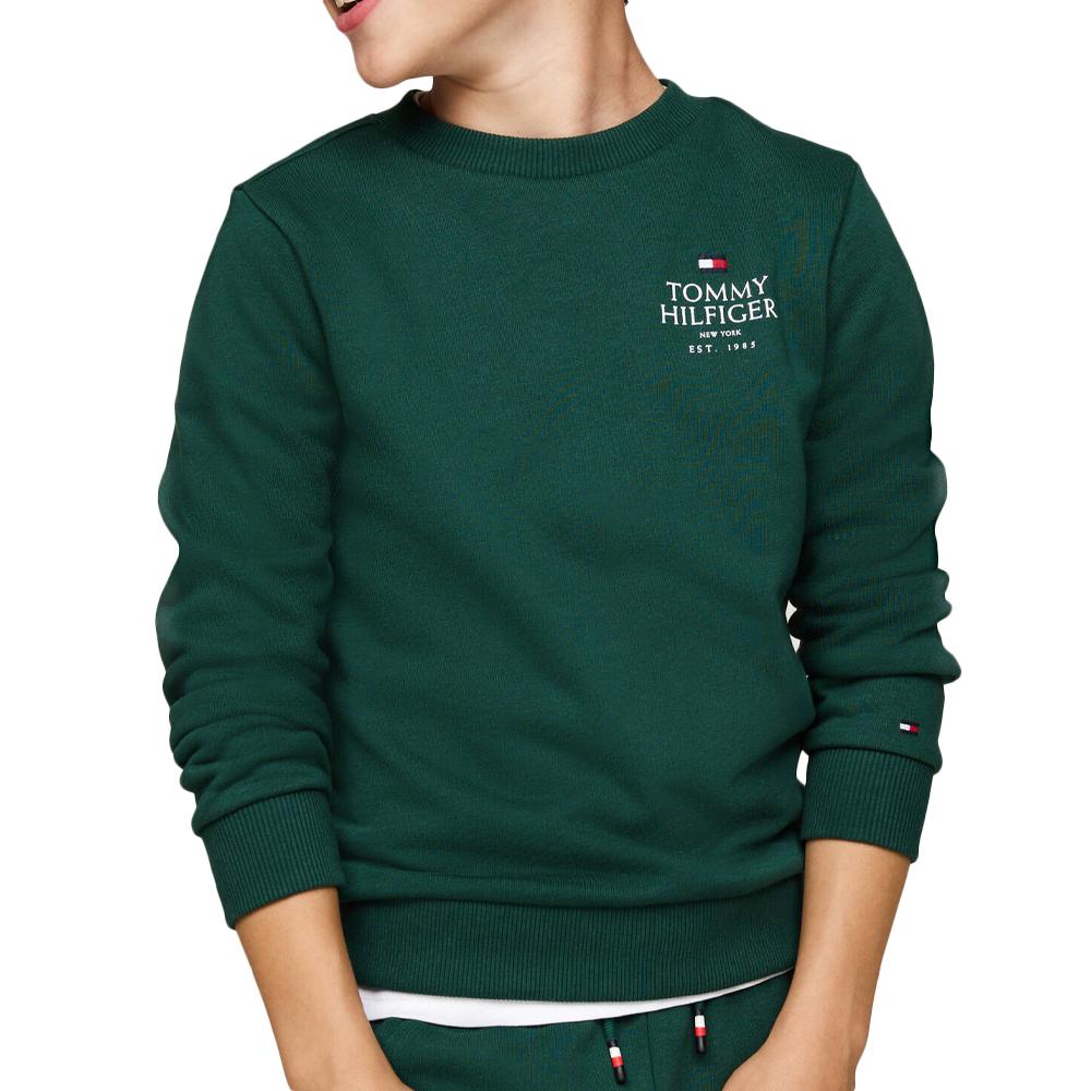 Tommy Hilfiger Sweat Vert Garçon Tommy Hilfiger Logo Puff