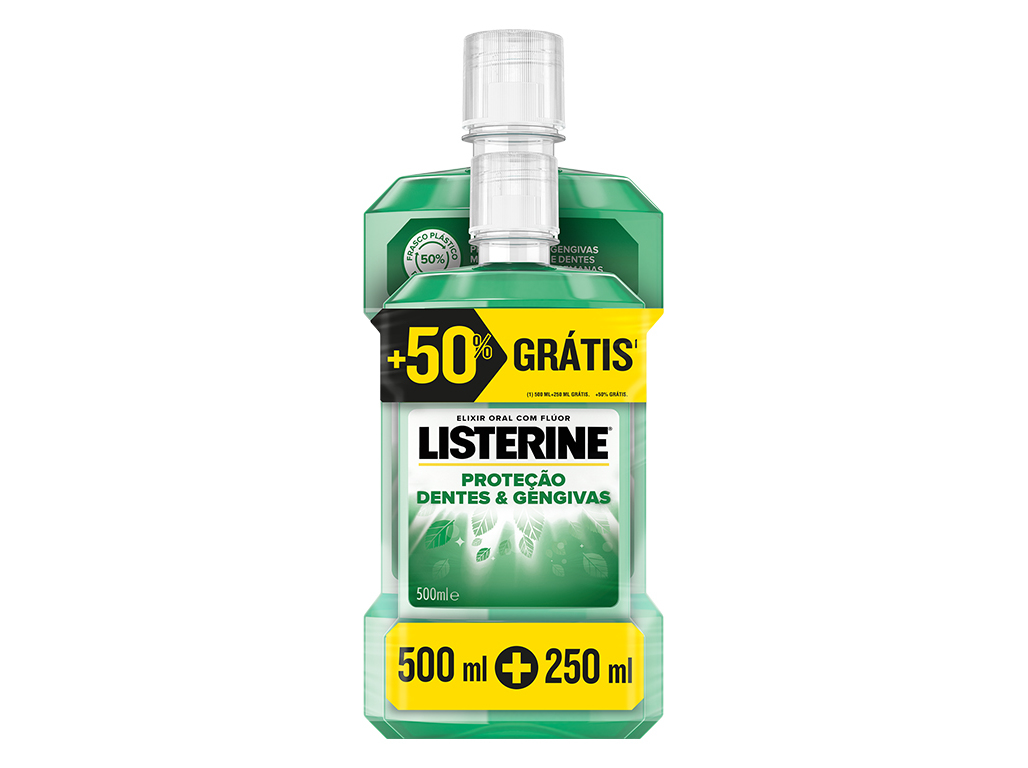 ELIXIR LISTERINE DENTES E GENGIVAS 500ML MAIS 250ML