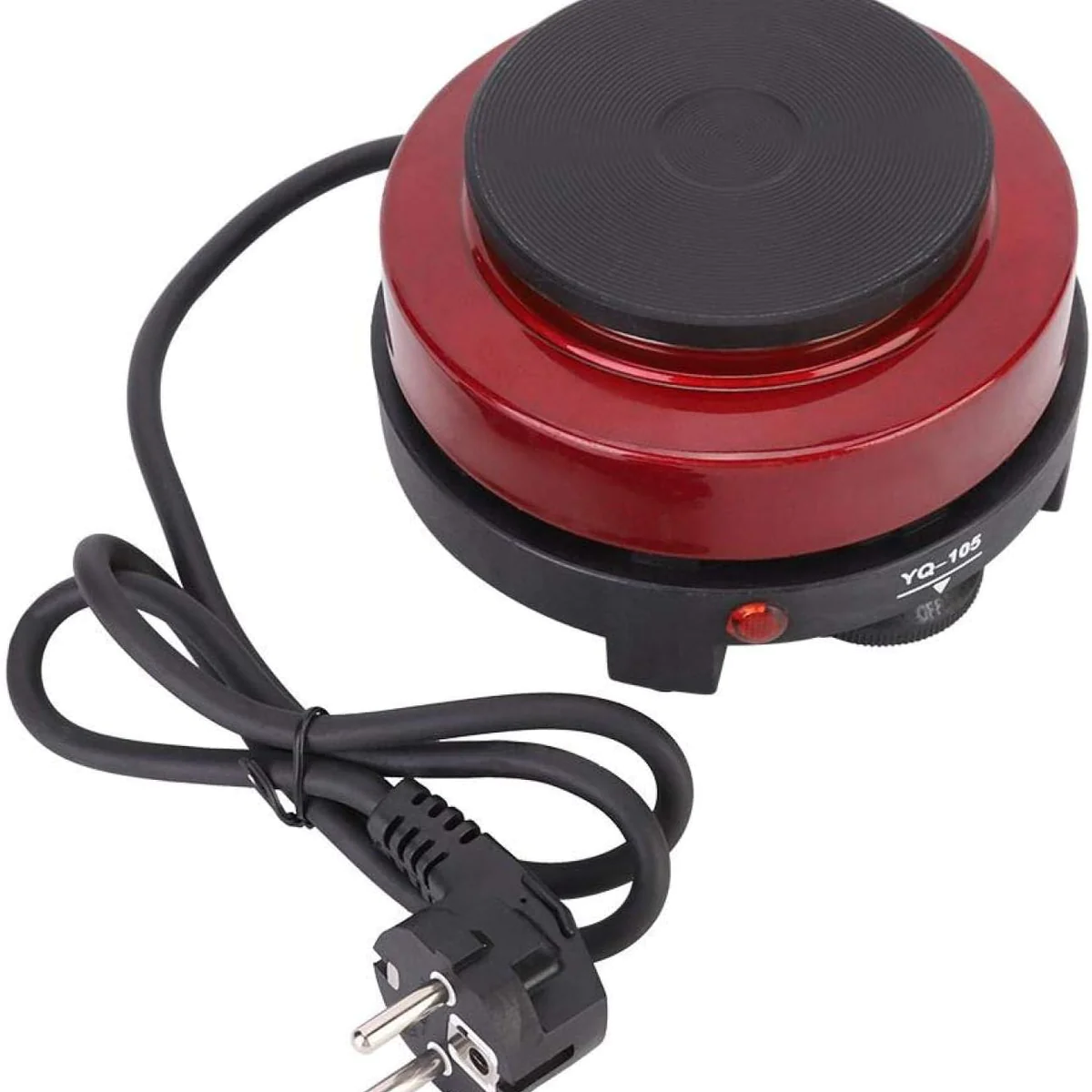 Plaque de cuisson électrique portative 500W rouge noir Vendos85