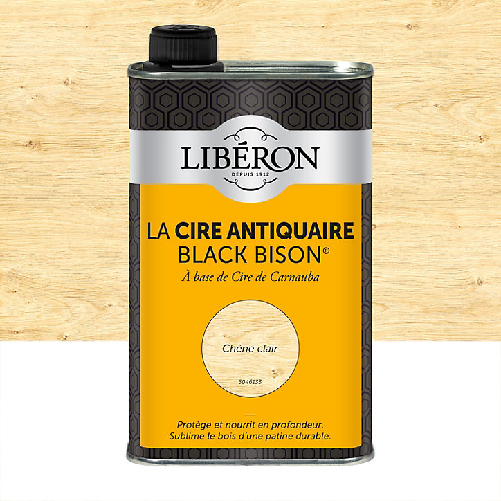 Cire liquide antiquaire black bison pour meubles Libéron chêne clair 500ml