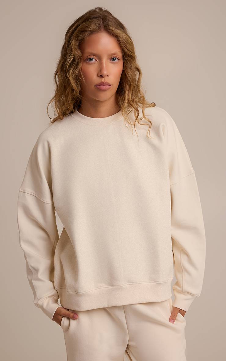 Crème Sweatshirt En Molleton Interlock 350 G/m²
