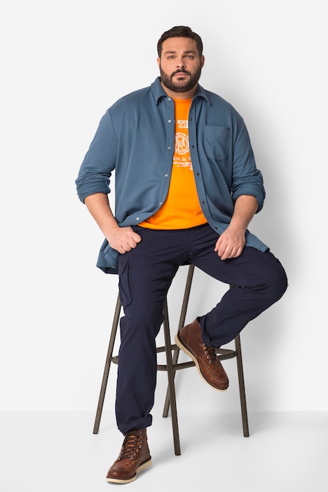 John F. Gee Sweathemd, Langarm, Kentkragen, bis 8 XL