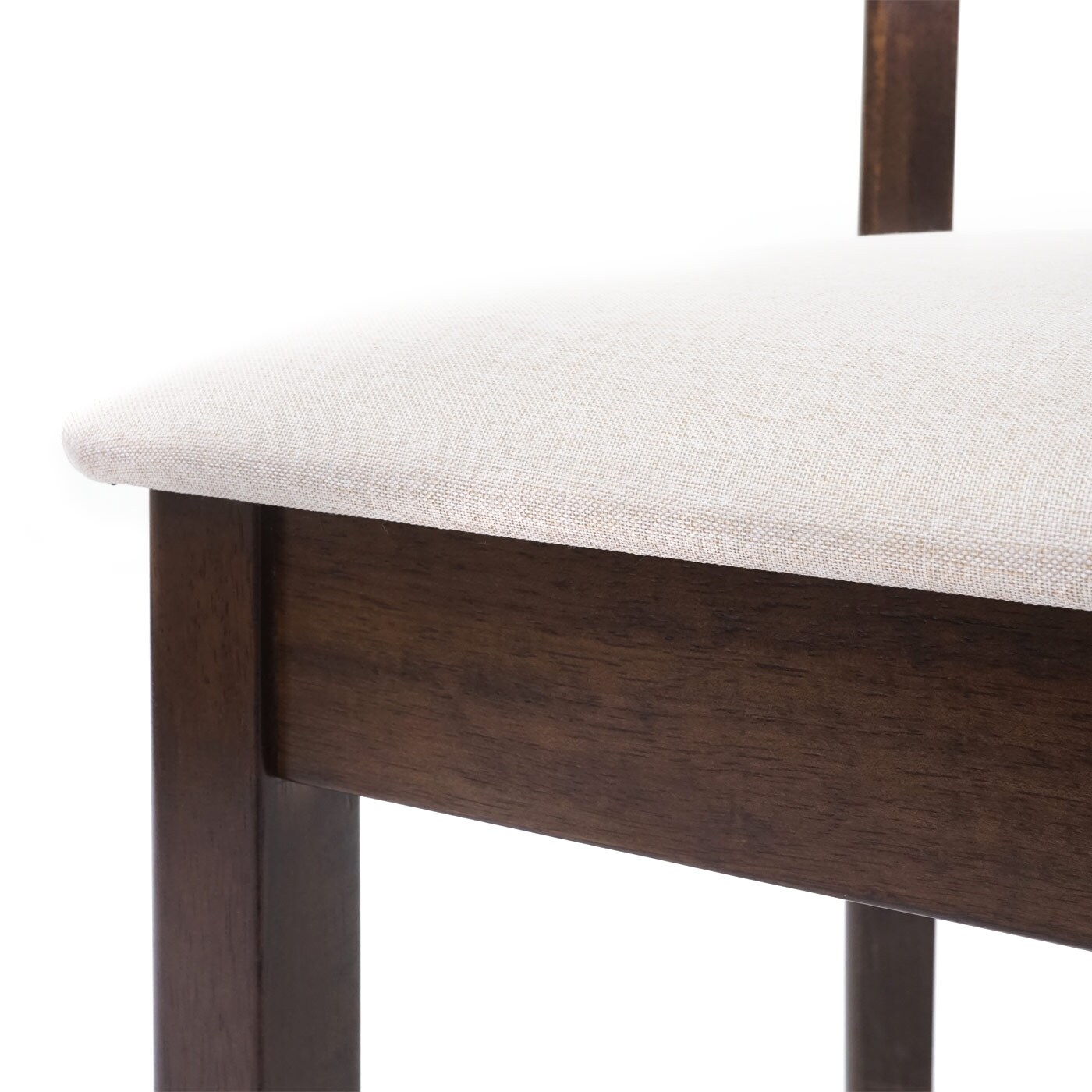 2er-Set Esszimmerstuhl MCW-G46, Küchenstuhl Stuhl, Stoff/Textil Massiv-Holz ~ dunkles Gestell, beige