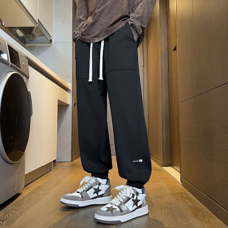 Ayuyel - Joggingbroek met trekkoord en effen letters