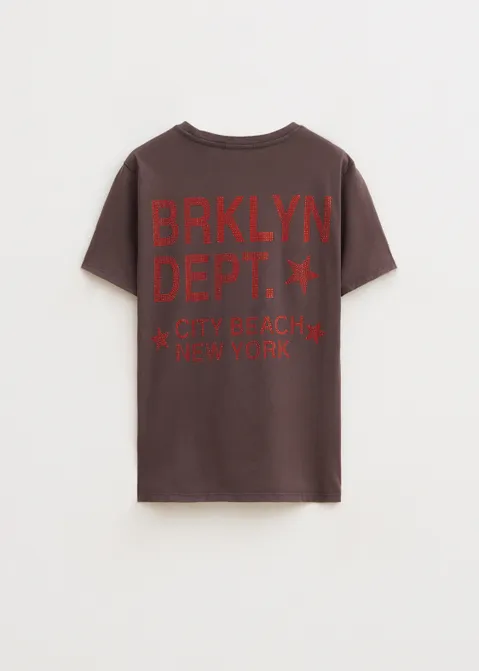 T-shirt met print city antraciet (ACIDWAS)