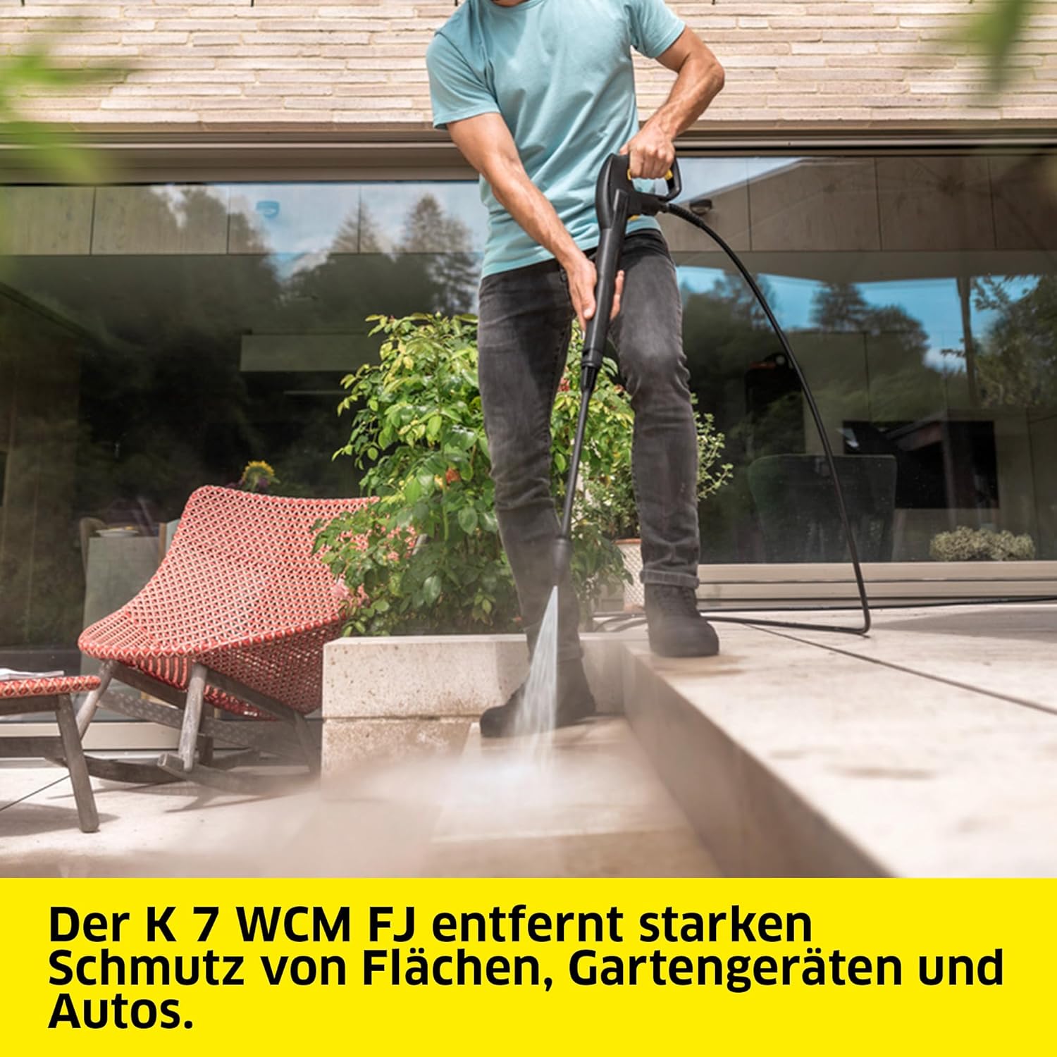 Kärcher Hochdruckreiniger K 7 WCM FJ Car & Home, Druck: max. 180 bar, Fördermenge: 600 l/h, Flächenleistung: 60 m²/h, Gewicht: 17,1 kg, HD-Pistole, Vario Power-Strahlrohr, Dreckfräser, Car & Home Kit