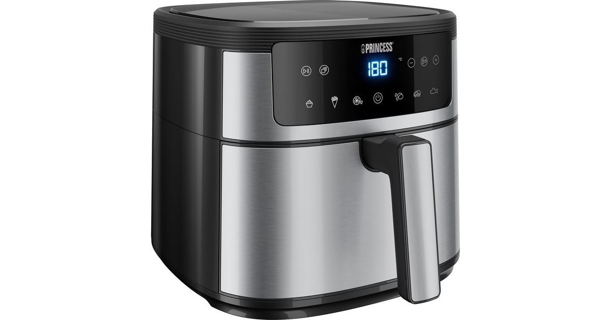 PrincessDigitale Airfyer 6L heteluchtfriteuse  (Zwart/zilver, 6 liter)