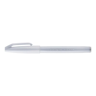 Pentel Sign pen - Feutre pinceau à pointe souple - gris clair