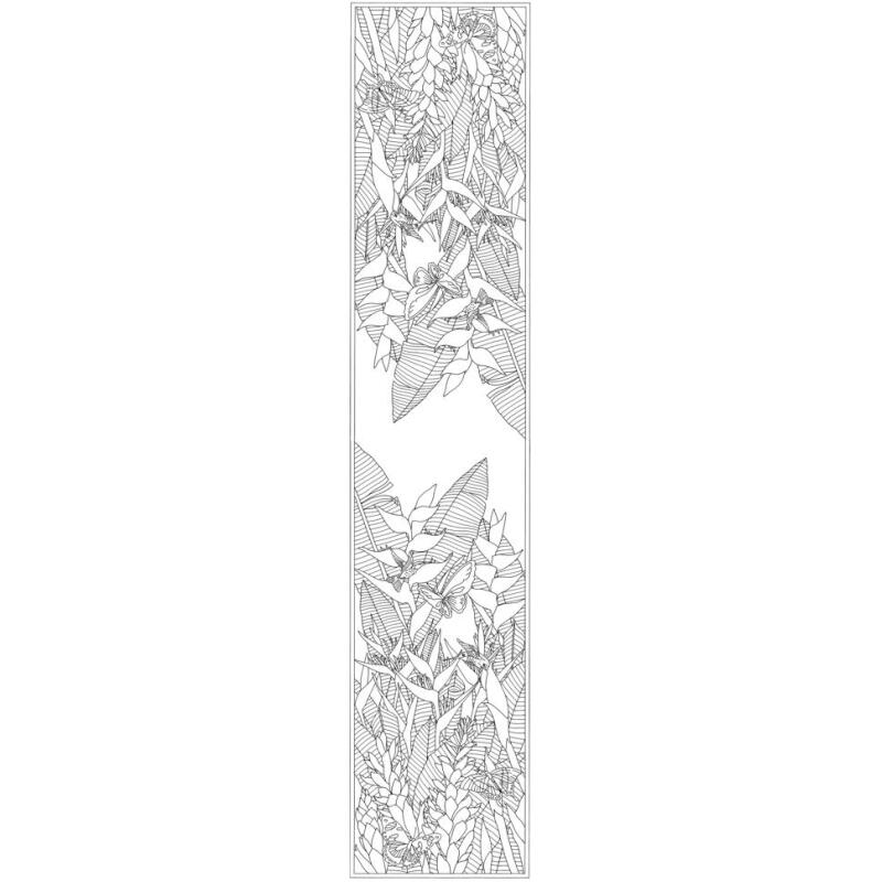 Echarpe 100% soie - 180x43cm Tropical - Blanc