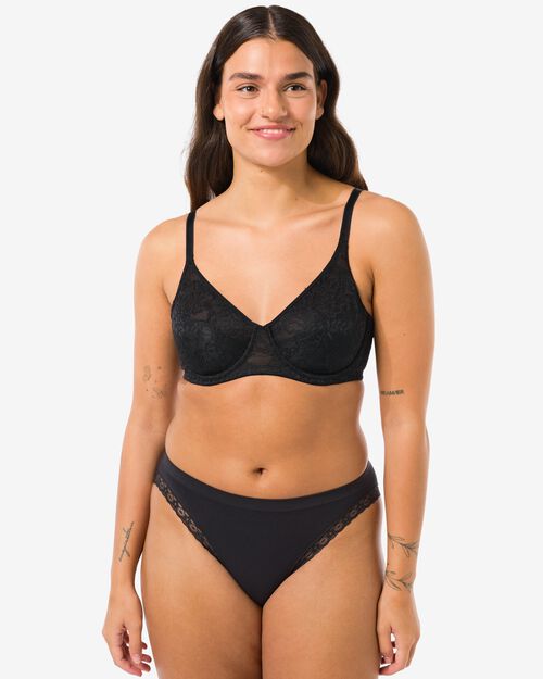 slip sans coutures femme noir
