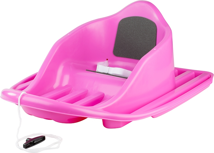 (67x55cm) Baby Cruiser Eco Winter Ski Bob Schlitten mit Sicherheitsgurt und Zugseil (74-6250-07) - Pink