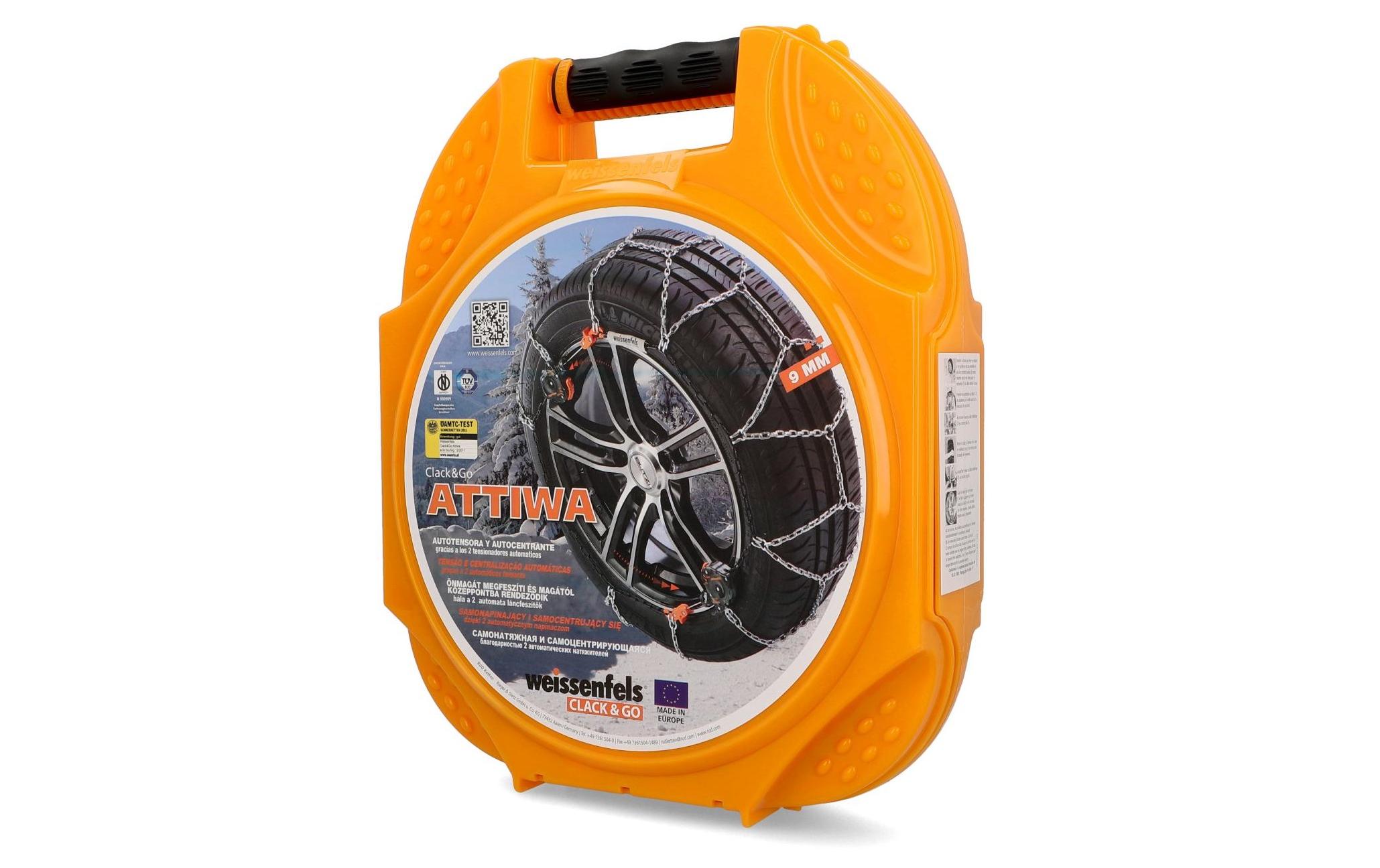 Stahlschneekette Attiwa Clack & Go 12<br>Schneekette mit zwei automatischen Spannungsvorrichtungen