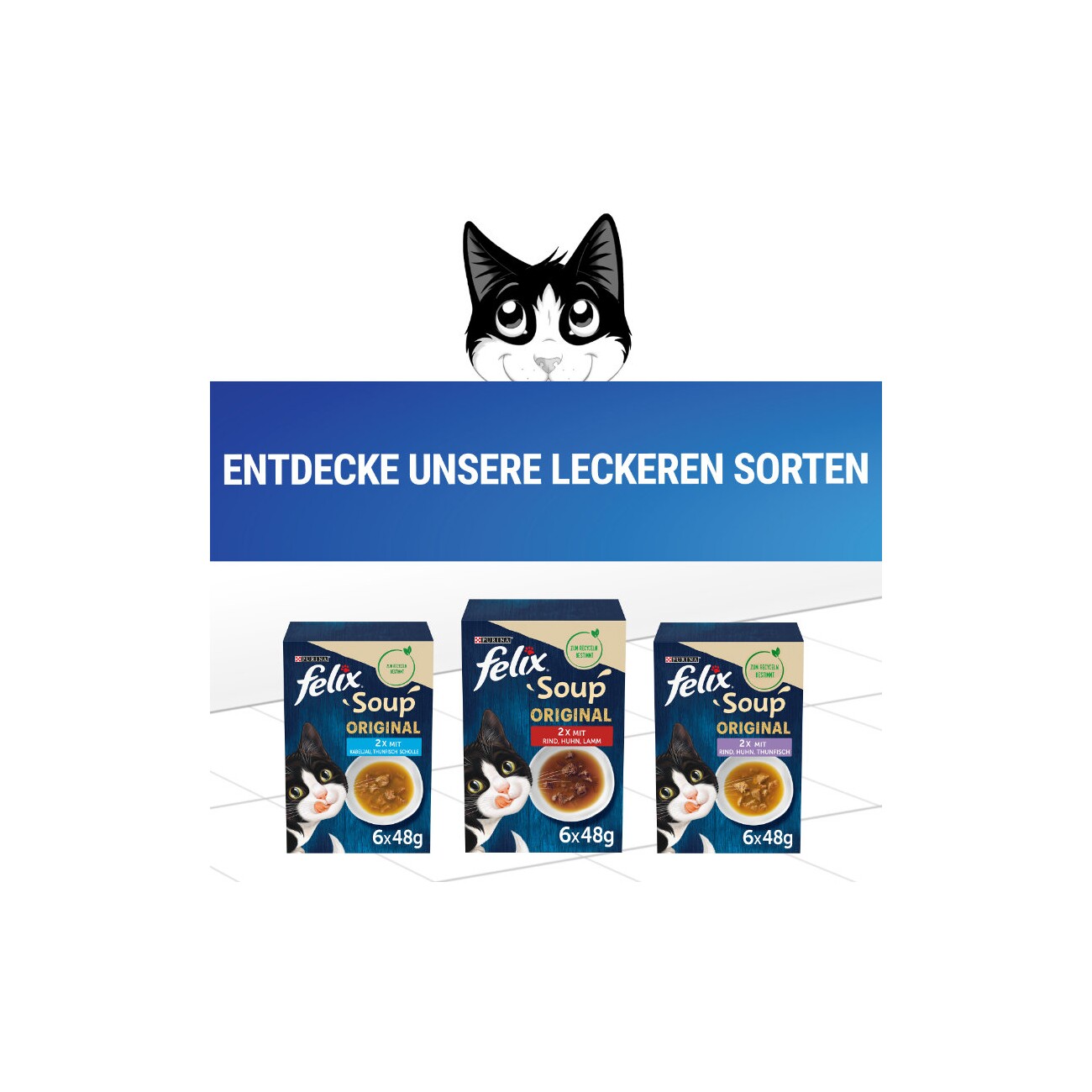 Felix Soup Suppe 6x48g Rind, Huhn, Thunfisch