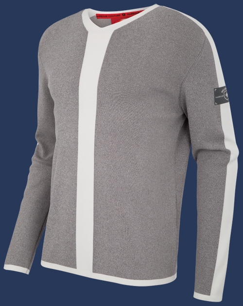 Herren Pullover 015 KoNitI, Heathergrey/Ivory