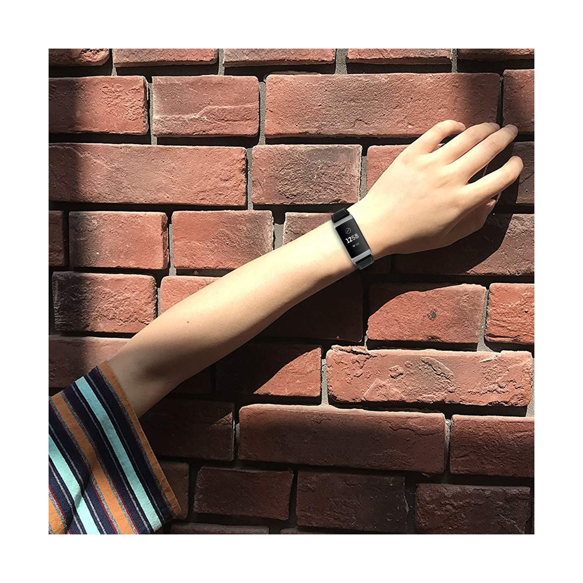 Fitbit Charge 3/4 armbånd Leather Black