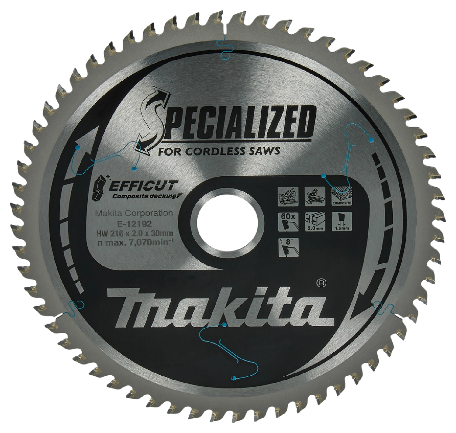Makita E-12192 Efficut Cirkelzaagblad WPC - 216x30x2,0mm 60T
