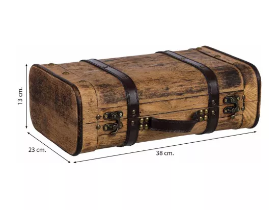 Valise en bois marron 38x23x13