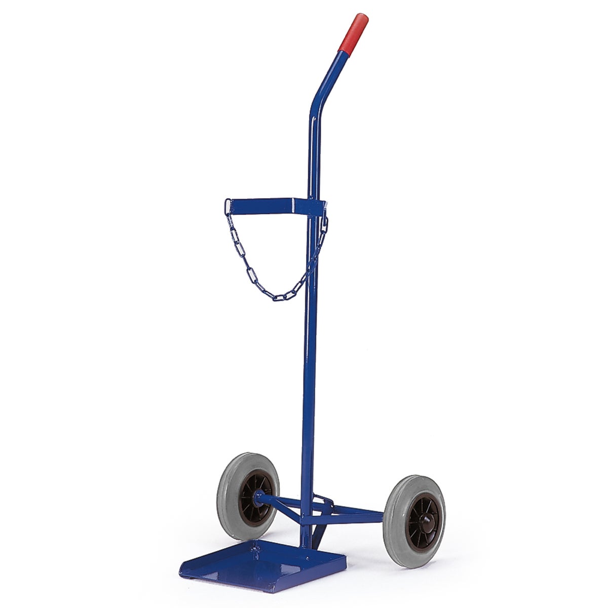 Rollcart stalen flessenwagen, 100 kg laadvermogen voor een fles van 40-50 l, massief rubber
