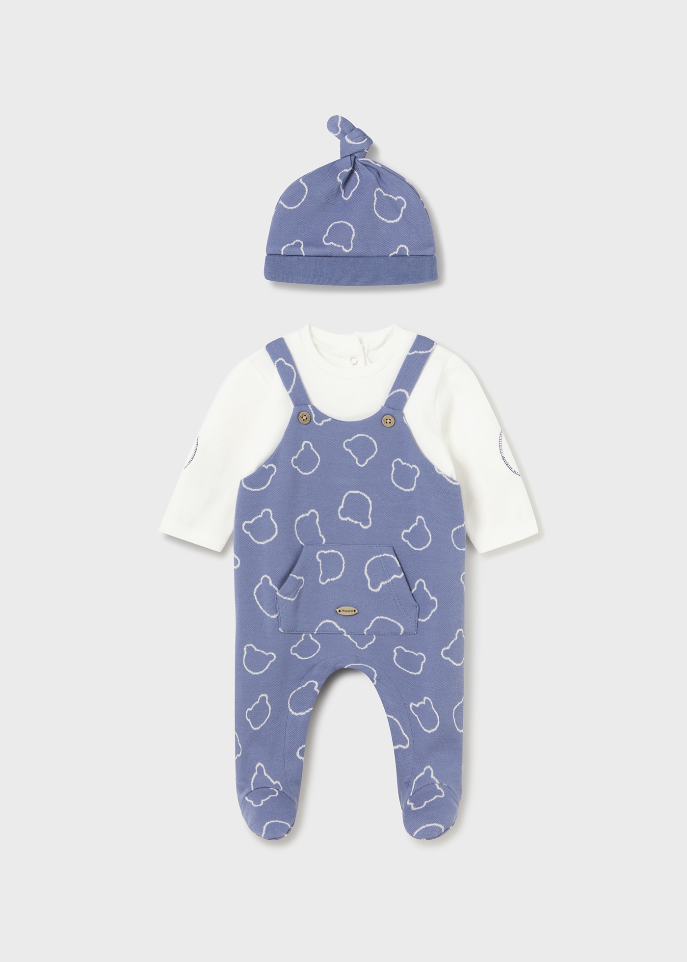 Macacão Better Cotton para recém-nascido com gorro