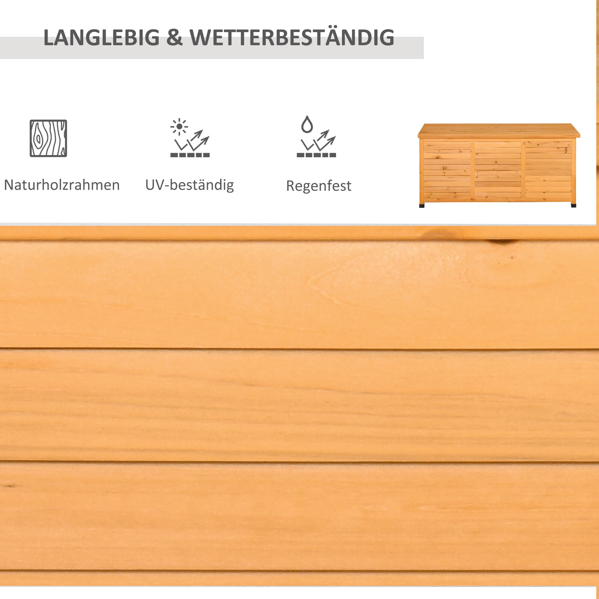 Outsunny Gartentruhe mit Stauraum 127 x 56 x 60 cm(LxBxH)
