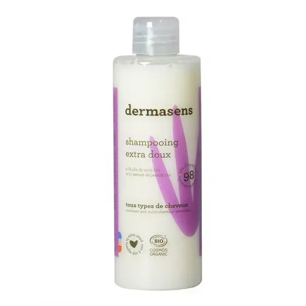 Shampoo orgânico extra suave Dermasens para todos os tipos de cabelo 400ml