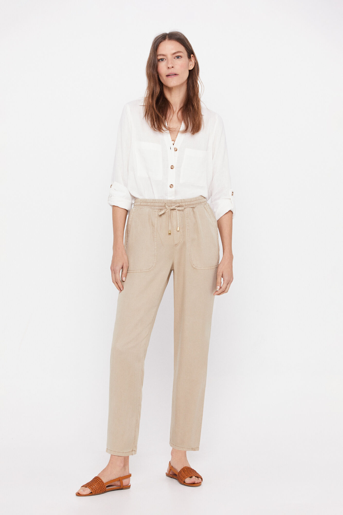 Calça tencel - Marrom