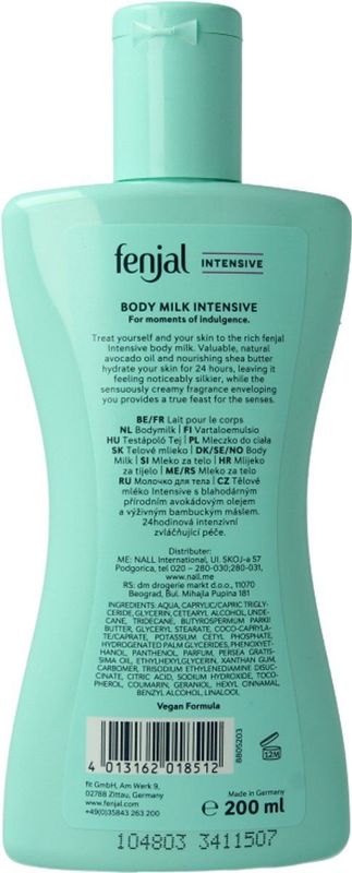 Fenjal - Intensive Body Milk - 200 ml - Avocado Olie - Sheaboter