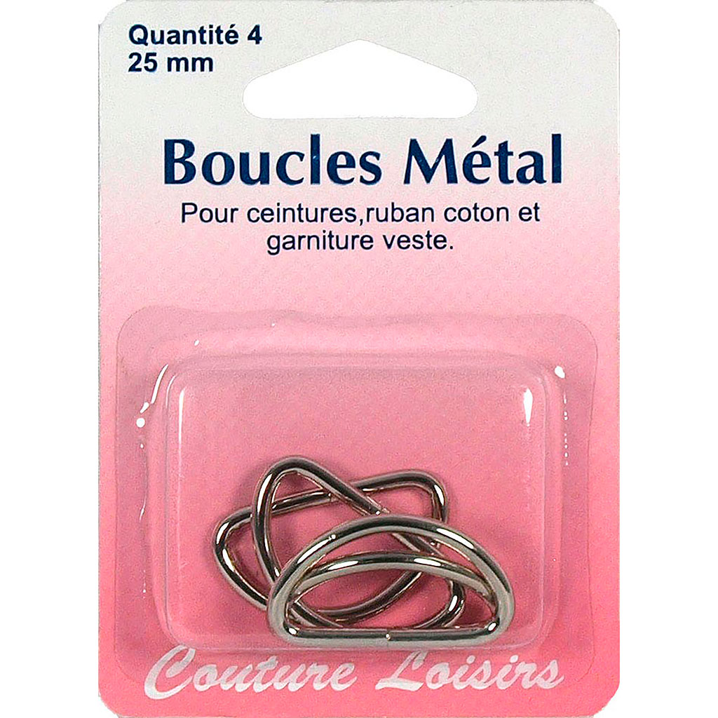 Lot de 4 boucles en métal 25mm