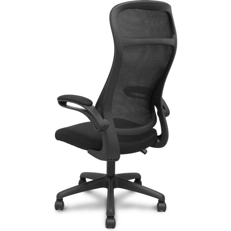 Chaise de bureau Opti524 avec dossier en maille noire et assise en tissu noir
