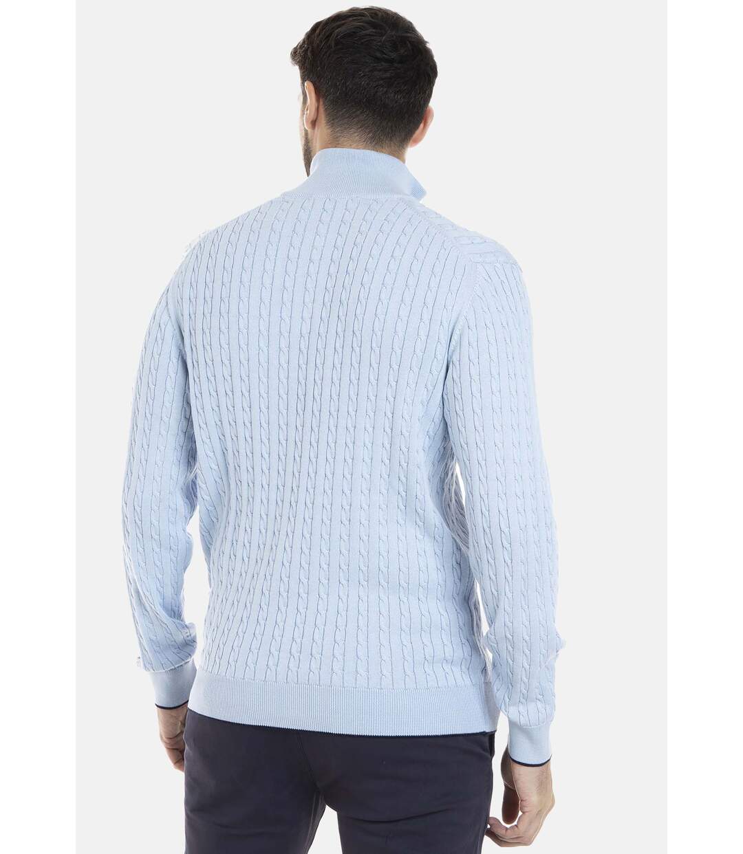 Pull manches longues col camioneur coton LANO