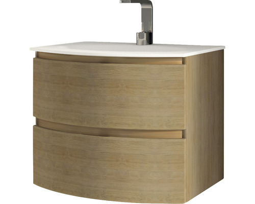 Wastafelmeubel Vague 69 cm Tobacco Oak, gemonteerd