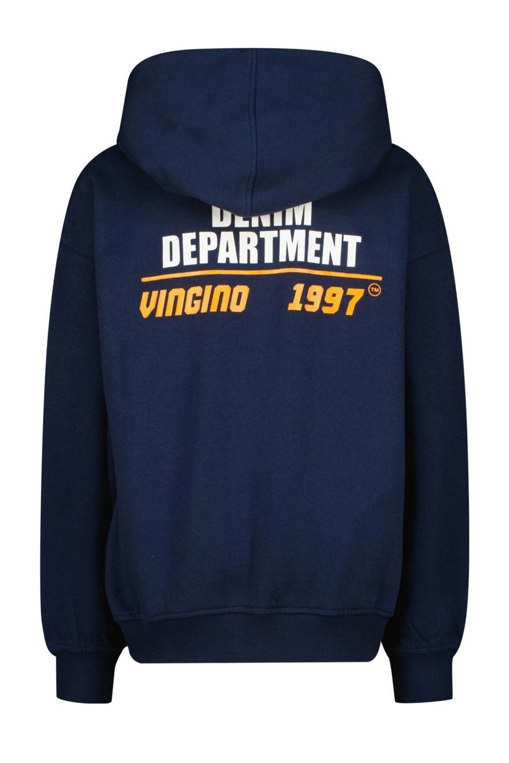 Vingino sweatvest Opac met backprint donkerblauw
