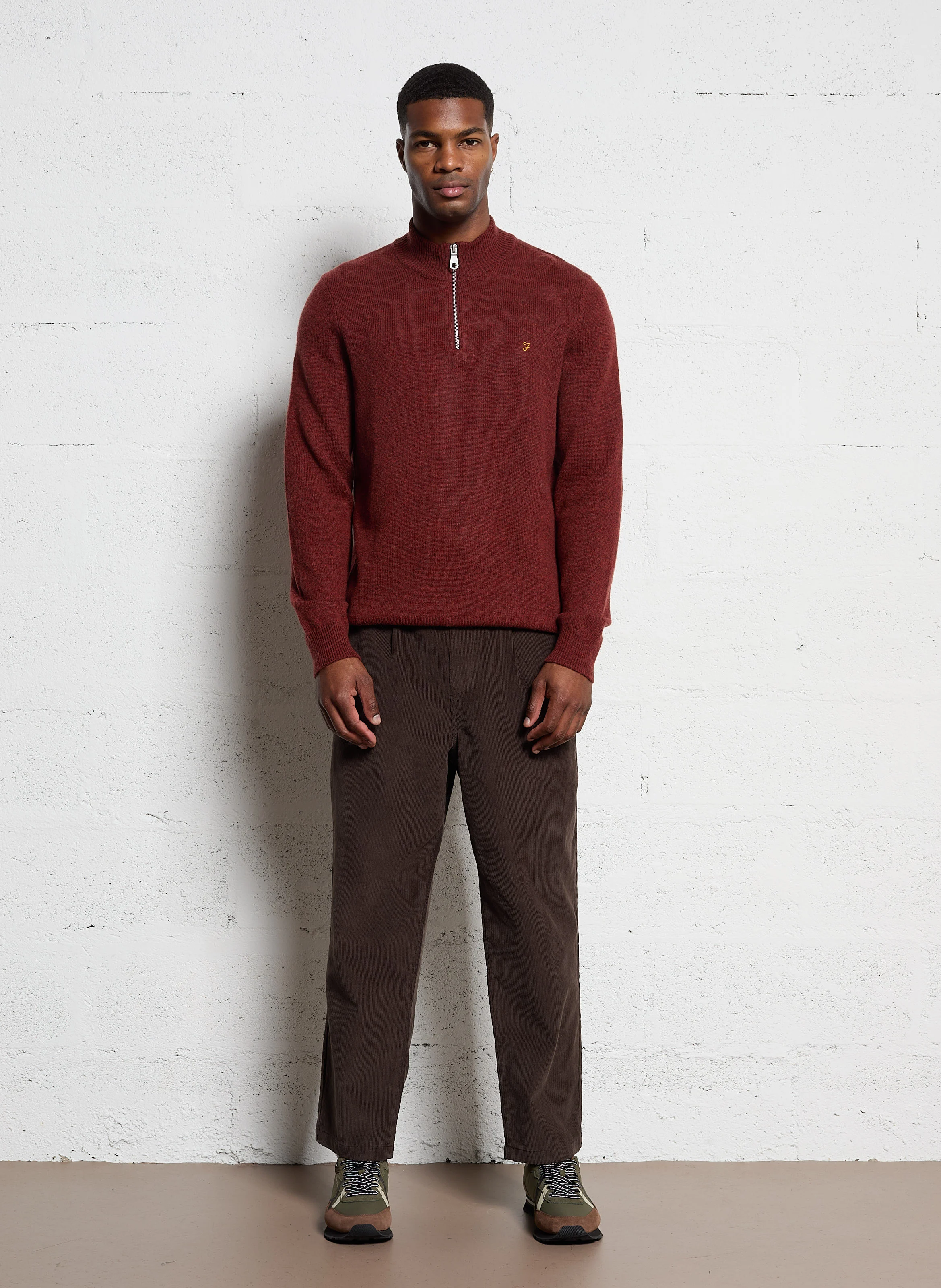 HAWTIN - Pantalon droit en coton | Marron