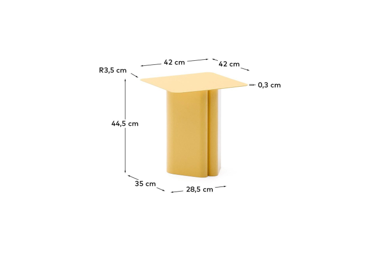 Kave Home Arvin bijzettafel 42x42 geel