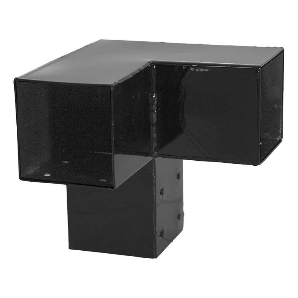 HJØRNEBESLAG PLUSCUBIC DOBBEL 90X90MM SVART