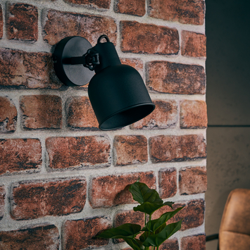 Brilliant wandspot Rolet 1-lichts zwart