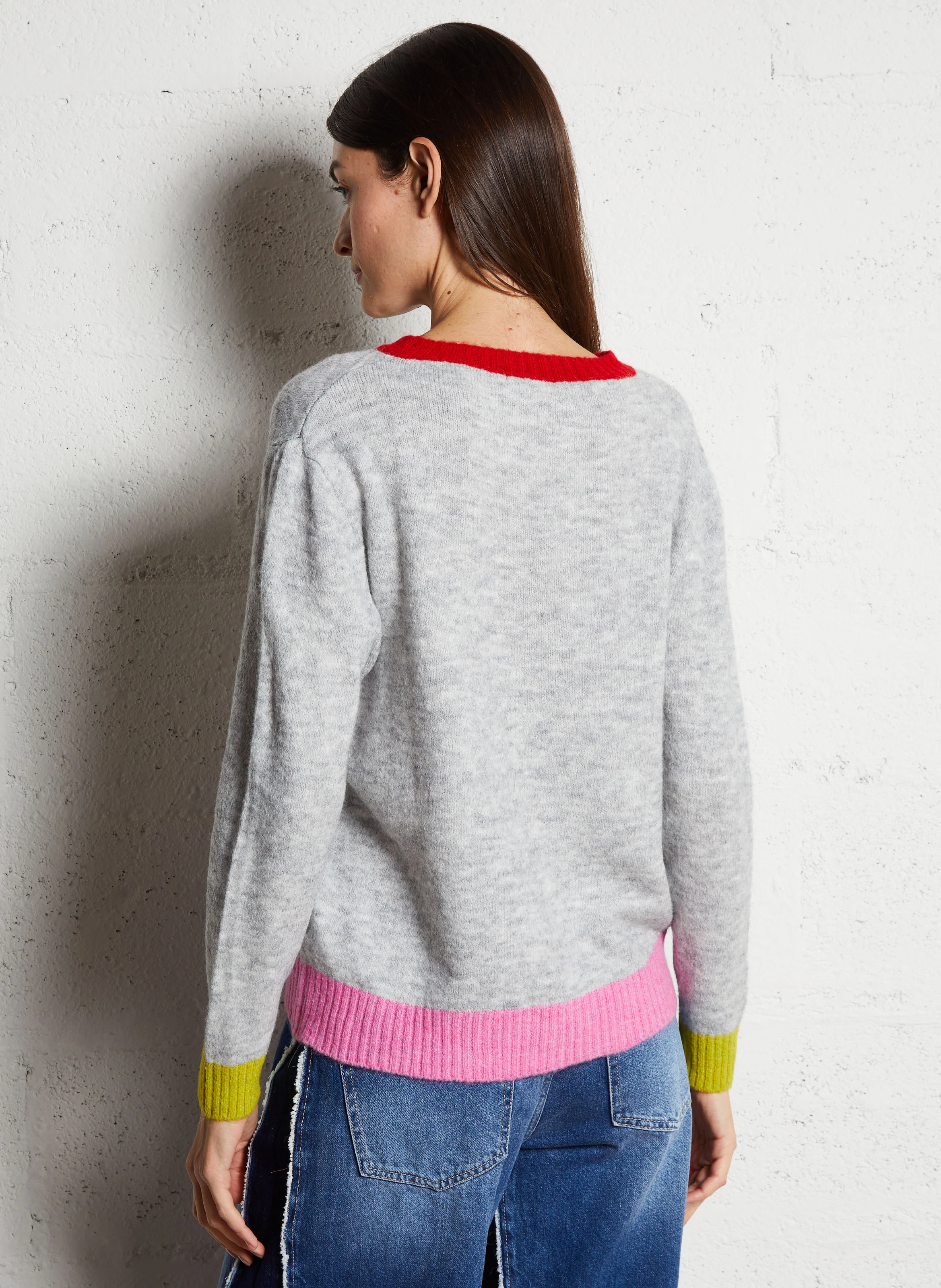 FUNCKY - Pull droit col rond tricolore | Multicolore