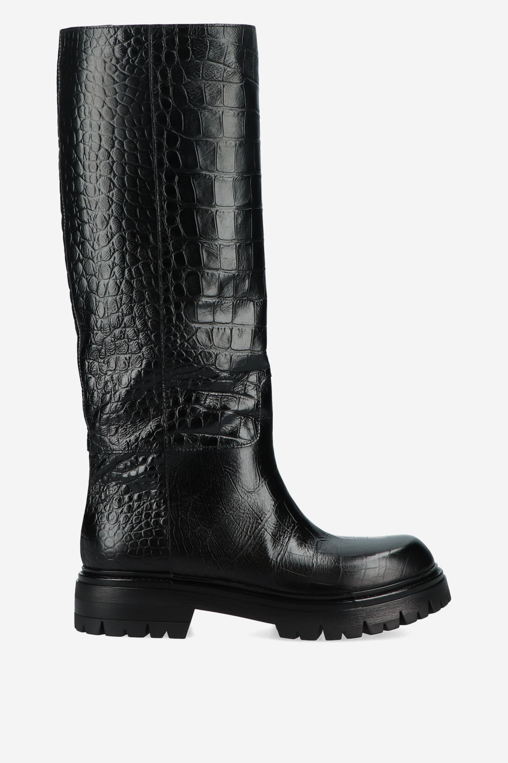 Croco high leather boots