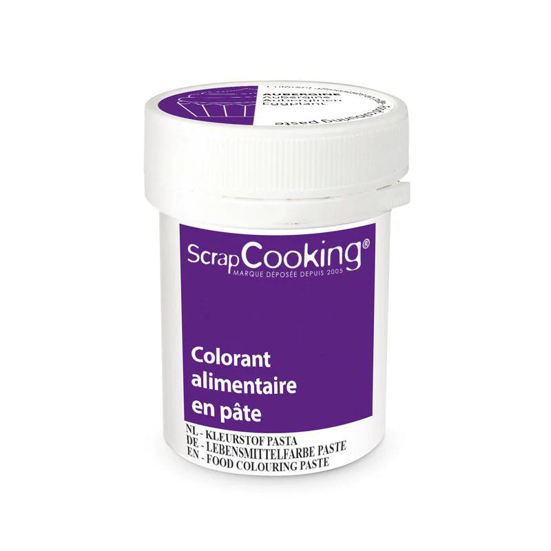 Colorant alimentaire en pâte 20 g - Aubergine Scrapcooking