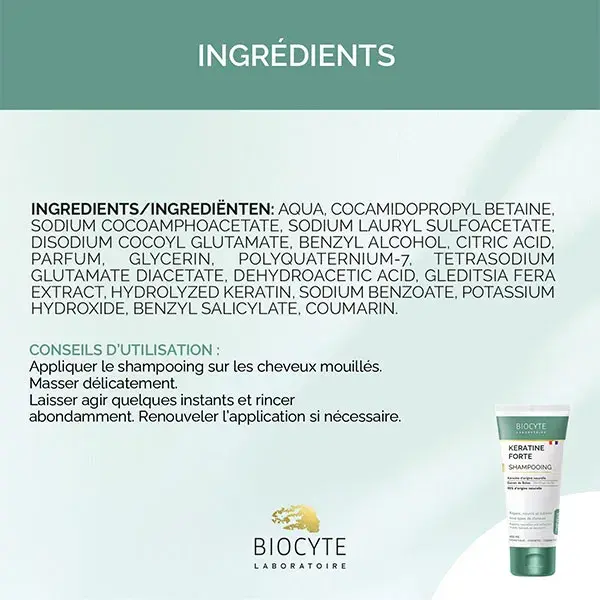 Biocyte Kératine Forte Shampoing Soin des Cheveux Kératine et Boket 200ml