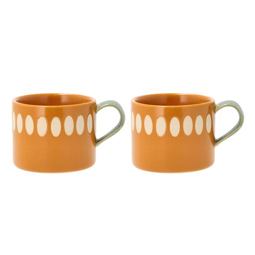 Villa Collection 2-pak Krus, Amber/Green, 0,2L