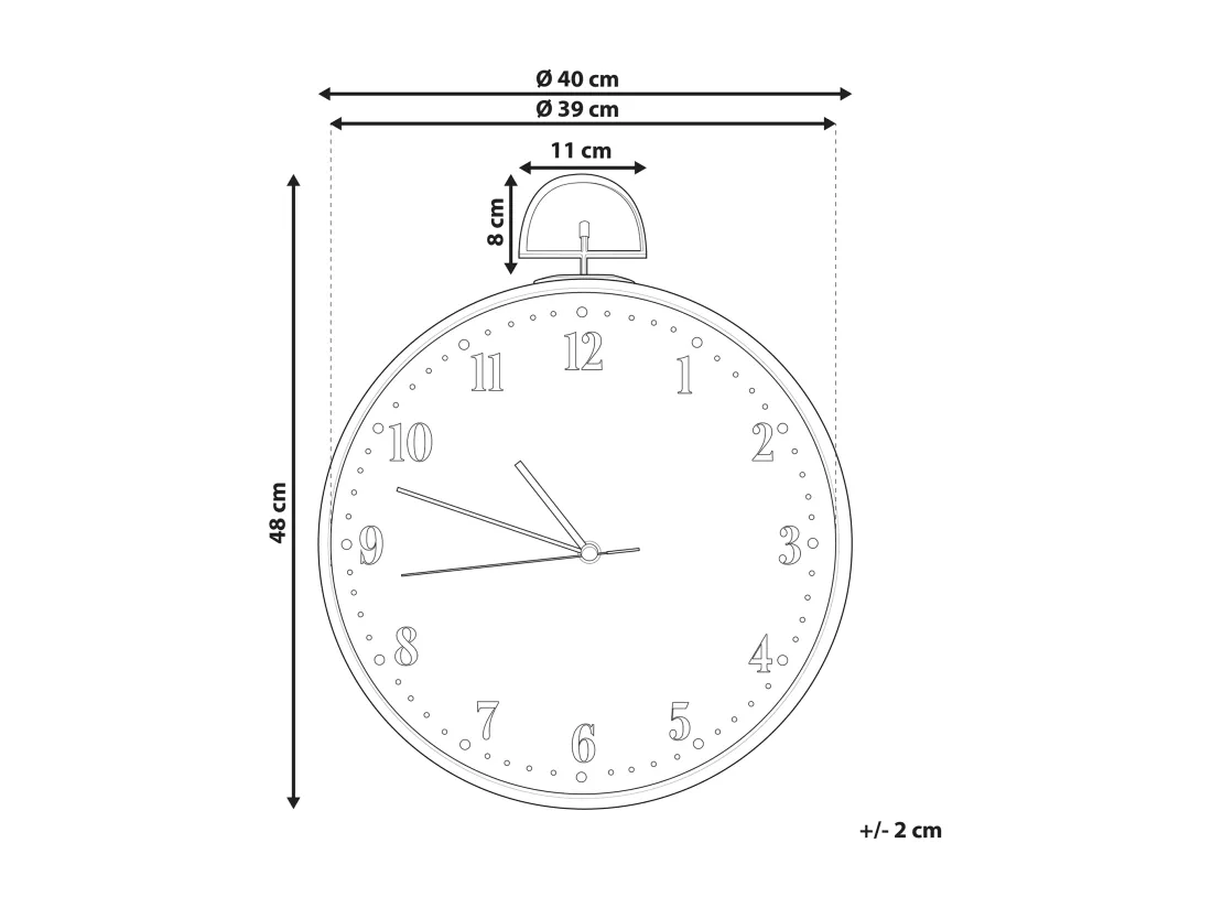 Horloge murale OPFIKON 40 cm Marron clair