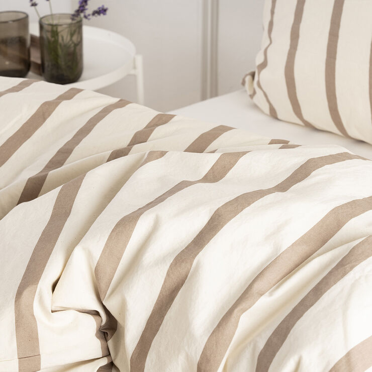 Nordisk Tekstil Økologisk sengelinned Kelly stripe - GOTS Sand