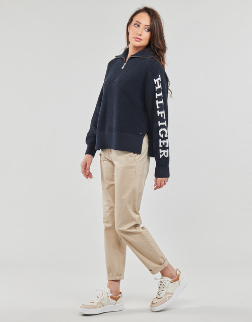 Tommy Hilfiger - PLACED HILFIGER 1/2 ZIP SWEATER - Marine