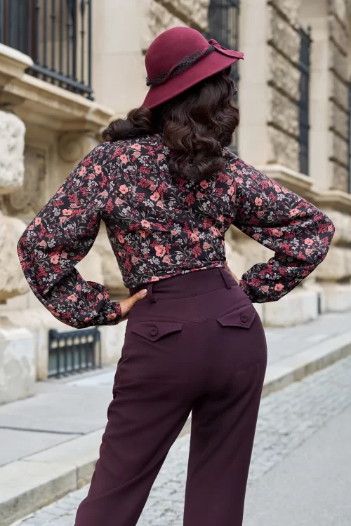Miss Candyfloss Brina Lavania floral blouse in zwart en multi