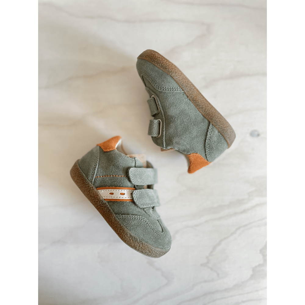 Falcotto - Stapschoentje - Suede Olive Dark Orange