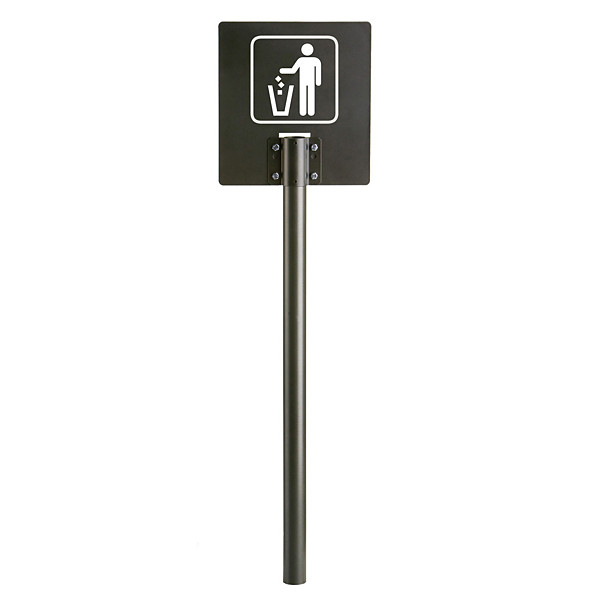 Poteau signalétique point collecte Rossignol Collec gris