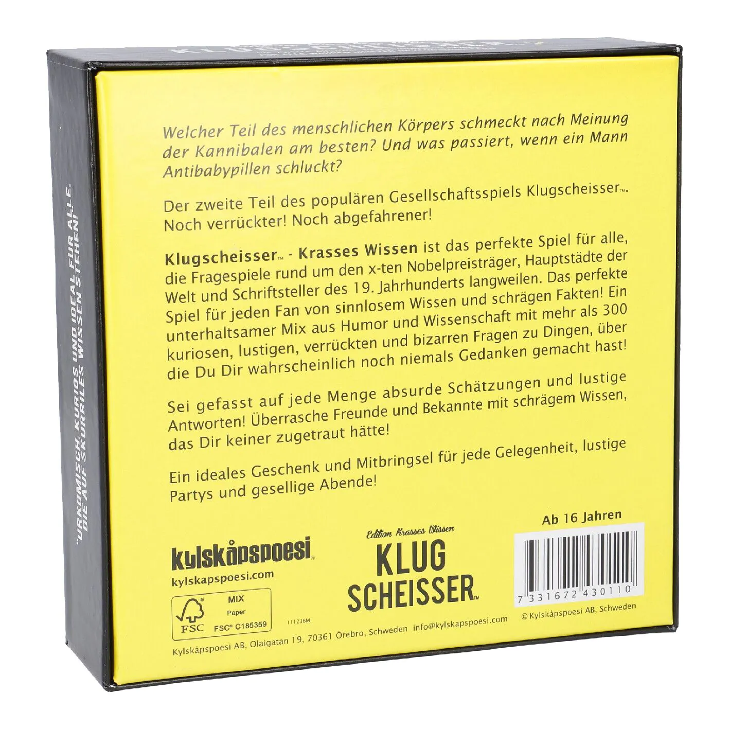 Spiel Klugscheisser, Krasses Wissen